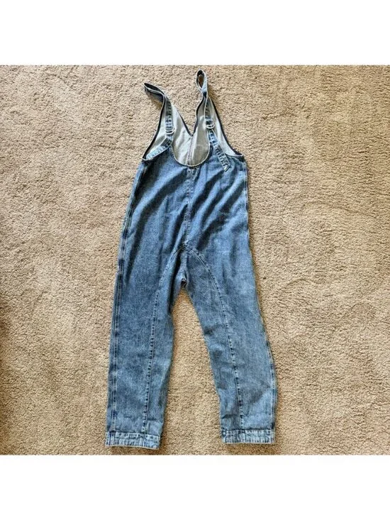 Free People We The Free High Roller Sapphire Blue Sz SMALL Free People Overalls - Picture 10 of 13